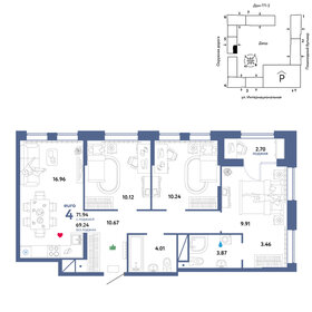 72,4 м², 4-комнатная квартира 8 250 000 ₽ - изображение 71