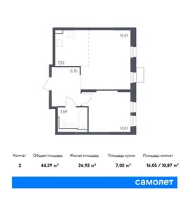 44,4 м², 1-комнатная квартира 15 246 467 ₽ - изображение 18