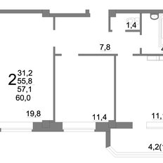 Квартира 60 м², 2-комнатная - изображение 3