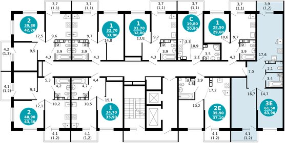 65,6 м², 2-комнатная квартира 49 950 000 ₽ - изображение 133