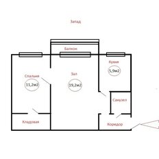 Квартира 44,6 м², 2-комнатная - изображение 2