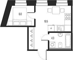26,8 м², 2-комнатная квартира 14 204 000 ₽ - изображение 1