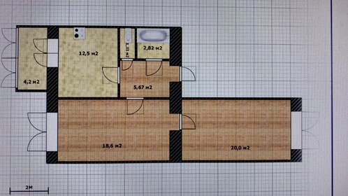 Квартира 65 м², 2-комнатная - изображение 1