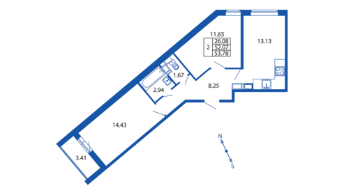 57,5 м², 2-комнатная квартира 8 300 000 ₽ - изображение 98