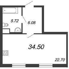 Квартира 34,1 м², студия - изображение 2