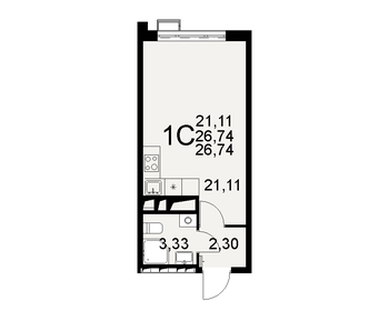 Квартира 26,7 м², студия - изображение 1