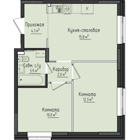 Квартира 48,1 м², 2-комнатная - изображение 1