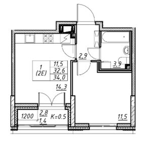 Квартира 35,4 м², 1-комнатная - изображение 1