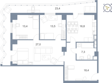 174,6 м², 4-комнатная квартира 11 500 000 ₽ - изображение 94