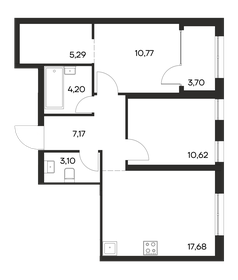 Квартира 62,5 м², 2-комнатная - изображение 1