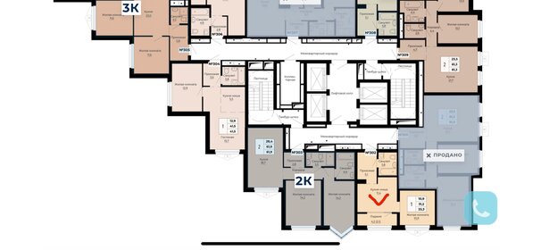 Квартира 33,3 м², 1-комнатная - изображение 2