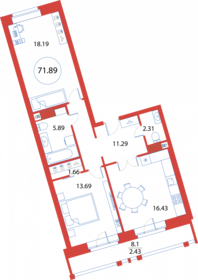 72,4 м², 2-комнатная квартира 19 648 454 ₽ - изображение 41