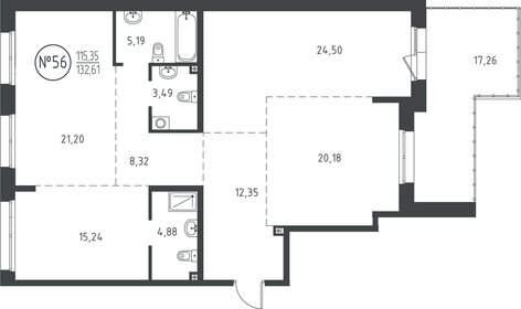 134 м², 2-комнатная квартира 17 588 790 ₽ - изображение 14