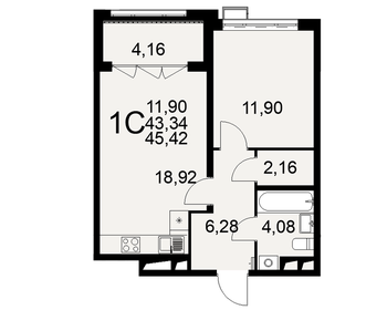 46,4 м², 1-комнатная квартира 7 100 000 ₽ - изображение 21