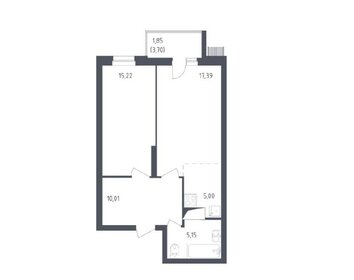 Квартира 53,5 м², 2-комнатная - изображение 1