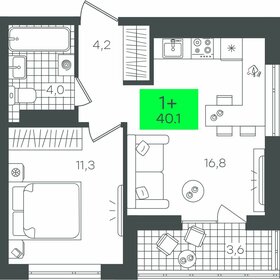 35,4 м², 1-комнатная квартира 4 650 000 ₽ - изображение 10