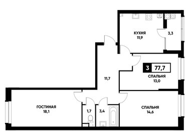 77,9 м², 3-комнатная квартира 7 112 270 ₽ - изображение 10