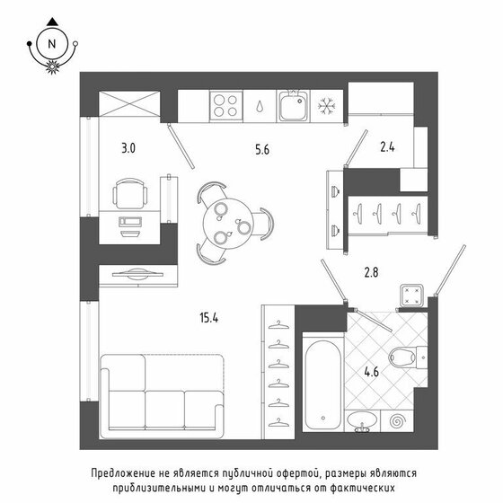 32,2 м², квартира-студия 10 751 243 ₽ - изображение 1