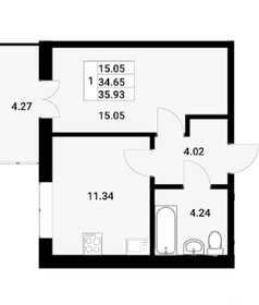 Квартира 36,2 м², 1-комнатная - изображение 1