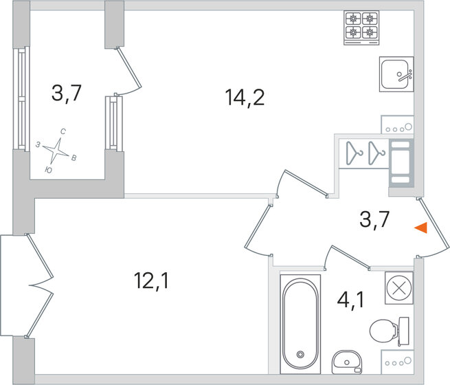 36 м², 1-комнатная квартира 8 190 820 ₽ - изображение 51