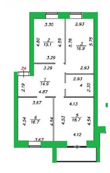 89,1 м², 3-комнатная квартира 11 137 500 ₽ - изображение 1