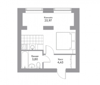 29,2 м², квартира-студия 3 079 140 ₽ - изображение 10