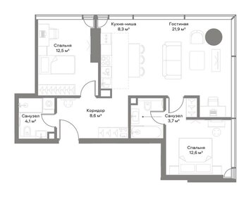 74,5 м², 2-комнатная квартира 49 462 688 ₽ - изображение 34