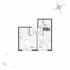 26 м², 1-комнатная квартира 2 750 000 ₽ - изображение 44