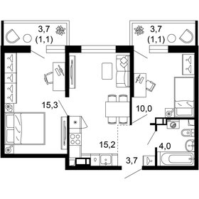 50,4 м², 2-комнатная квартира 18 537 120 ₽ - изображение 24