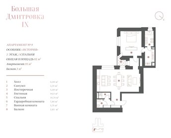 Квартира 92,3 м², 2-комнатные - изображение 1