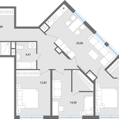 Квартира 88,8 м², 4-комнатная - изображение 4