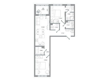 66,7 м², 2-комнатная квартира 10 676 800 ₽ - изображение 44