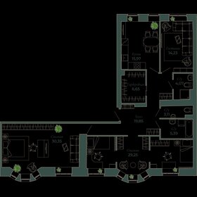 Квартира 129,3 м², 3-комнатная - изображение 1