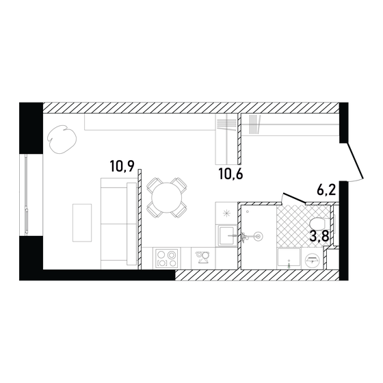 31,5 м², квартира-студия 27 781 716 ₽ - изображение 1