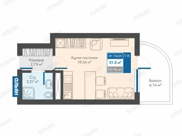 Квартира 31,5 м², 1-комнатная - изображение 1