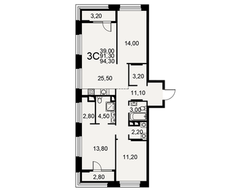 92,9 м², 3-комнатная квартира 12 355 700 ₽ - изображение 14