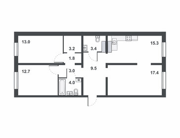 Квартира 83,3 м², 3-комнатная - изображение 1