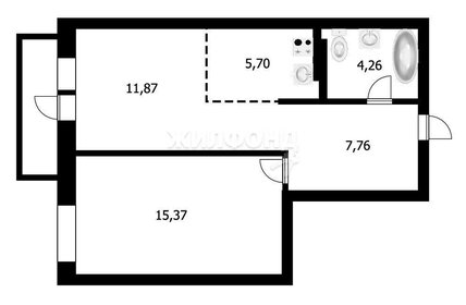 Квартира 45,4 м², 2-комнатная - изображение 1