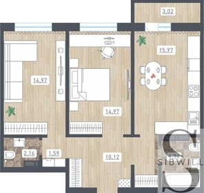 65,6 м², 2-комнатная квартира 6 563 000 ₽ - изображение 23