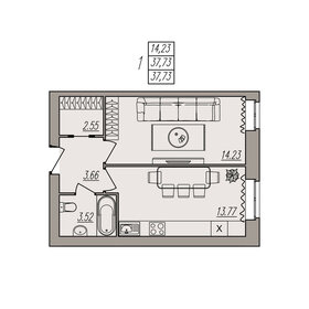 35,4 м², 1-комнатная квартира 4 781 700 ₽ - изображение 22