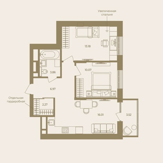 55,9 м², 2-комнатная квартира 9 590 000 ₽ - изображение 22