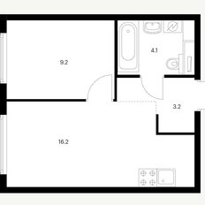 Квартира 32,7 м², 1-комнатная - изображение 4