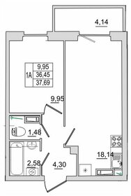 37,2 м², 1-комнатная квартира 2 976 000 ₽ - изображение 21