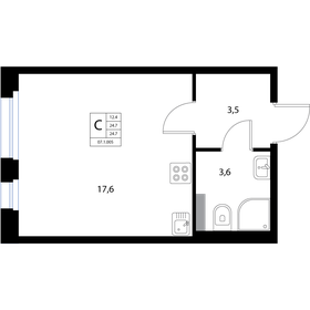 24,8 м², квартира-студия 4 496 963 ₽ - изображение 39