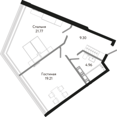 Квартира 55,2 м², 1-комнатные - изображение 1