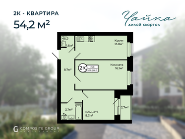 Квартира 54,2 м², 2-комнатная - изображение 1