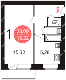 Квартира 28,1 м², студия - изображение 5