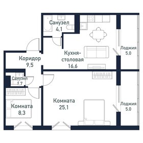 Квартира 65,3 м², 2-комнатная - изображение 1