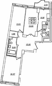 Квартира 78,3 м², 3-комнатная - изображение 1