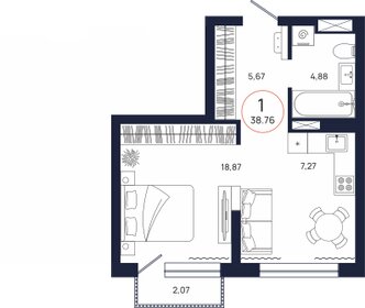 37 м², 1-комнатная квартира 3 890 000 ₽ - изображение 88